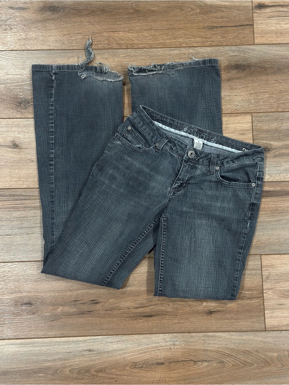 MUDD Vintage 2000s Y2k Grunge Faded Gray Low-rise Flare Jeans | Size 26